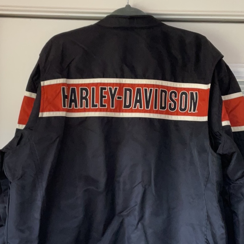 Harley-Davidson Black and Orange Bomber Jacket - Picture 4 of 11